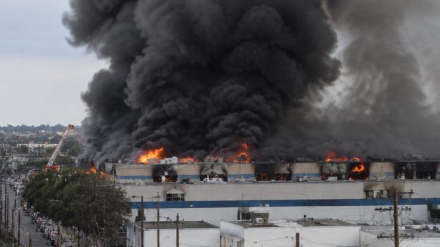 Air Quality Concerns Rise Amid Ongoing Warehouse Fire in Boyle Heights
